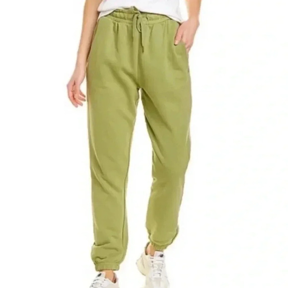 WEWOREWHAT Women's Medium Sweatpants Joggers Sage Green 100% Cotton Drawstring M - Picture 6 of 10